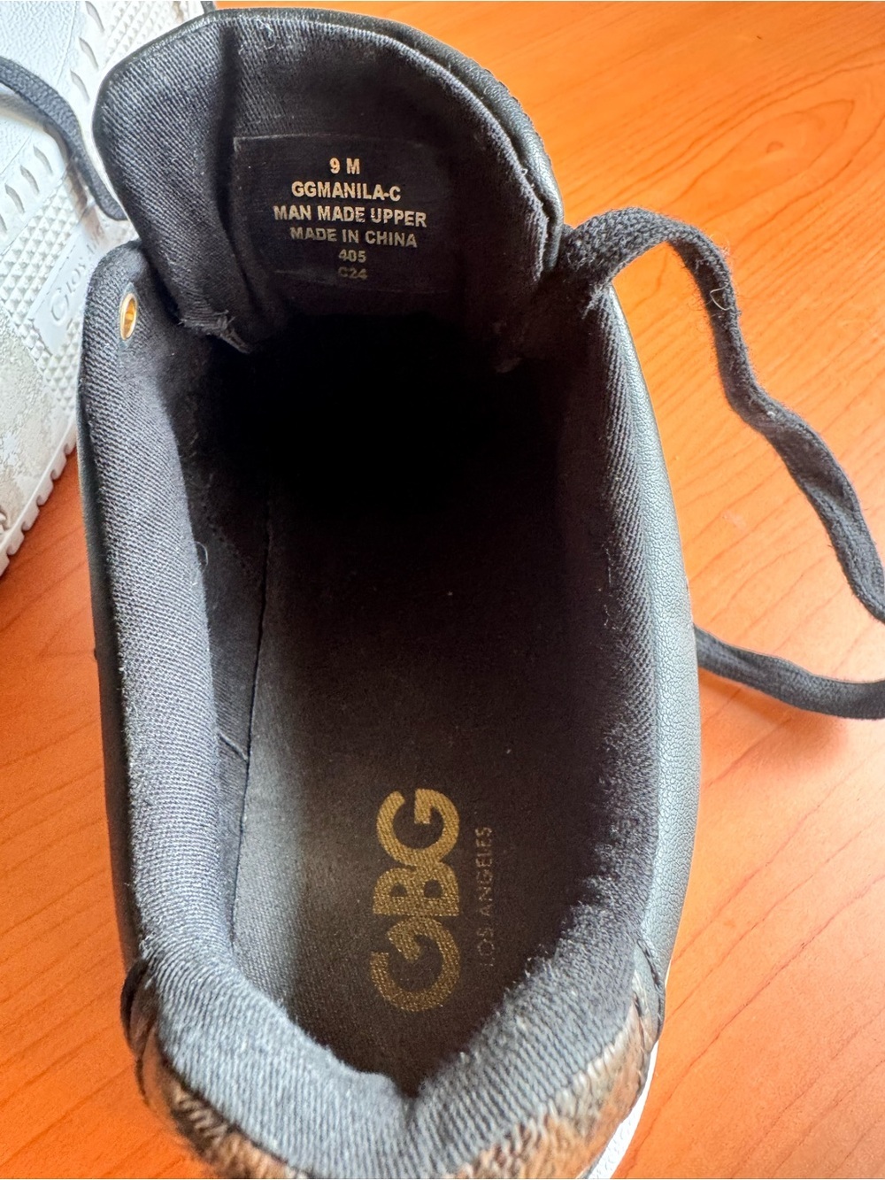 GBG Los Angeles Black Quilted Low-Top Sneakers with White Soles and Gold Accents - Picture 10 of 11